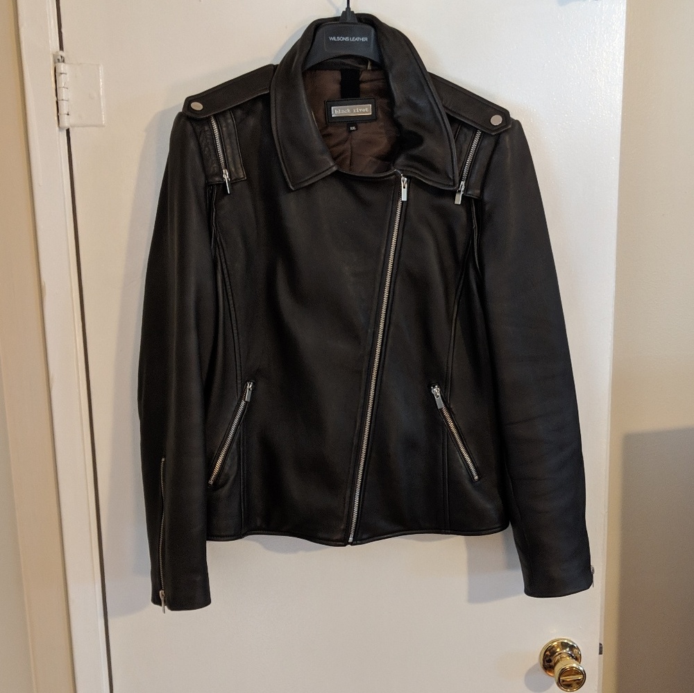 Black Rivet brown genuine leather jacket